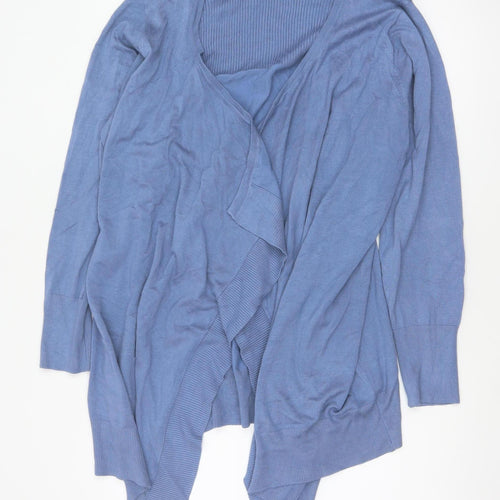 Capsule Women Blue Size 26 Open Waterfall Cardigan Long Sleeve Knit