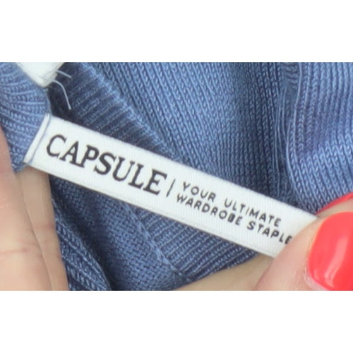 Capsule Women Blue Size 26 Open Waterfall Cardigan Long Sleeve Knit