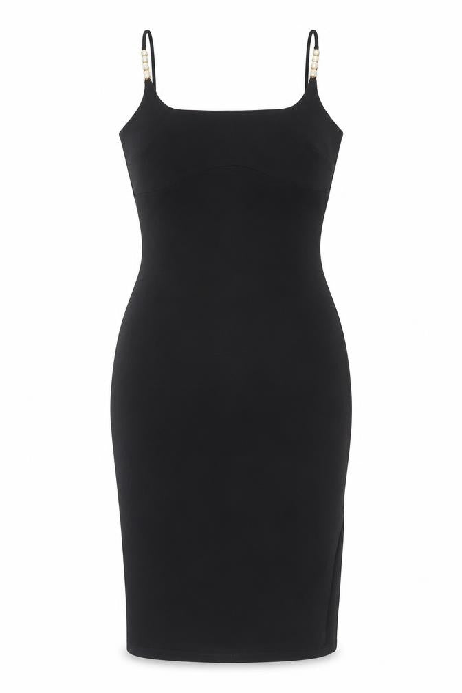 River Island Women Black UK 10 Bodycon Midi Dress Rhinestone Straps