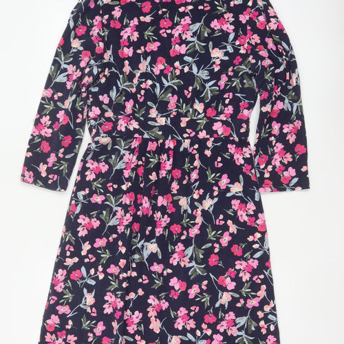 Joules Women’s Blue Floral Fit & Flare Knee Length Dress UK 12