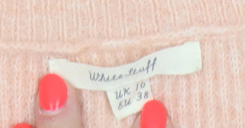 White Stuff Women's Pink UK 10 Pullover Alpaca Blend Balloon Sleeve Jumper