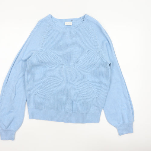 VILA Women’s Blue Size S Crew Neck Raglan Knit Pullover Jumper