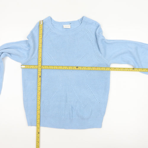 VILA Women’s Blue Size S Crew Neck Raglan Knit Pullover Jumper