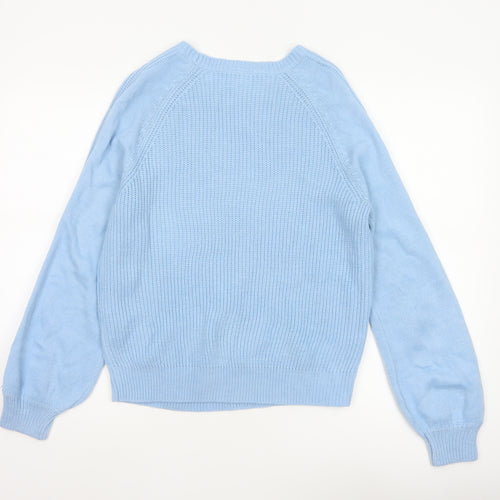VILA Women’s Blue Size S Crew Neck Raglan Knit Pullover Jumper