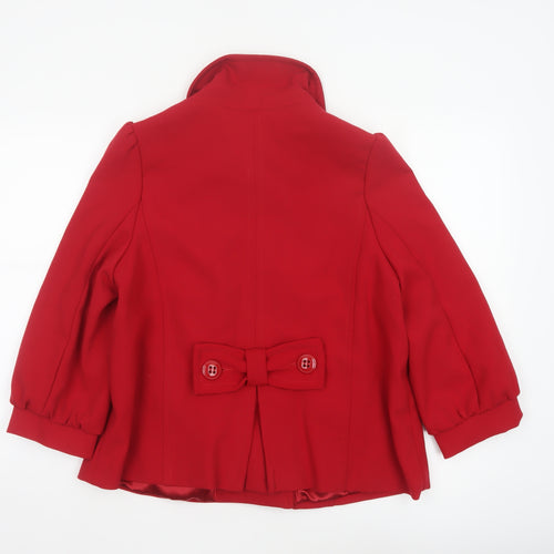 Atmosphere Women Red UK 14 Pea Coat Double-Breasted Bow Jacket