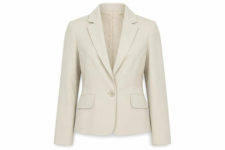 Mango MNG Suit Women Ivory UK 12 Tailored Single-Breasted Blazer
