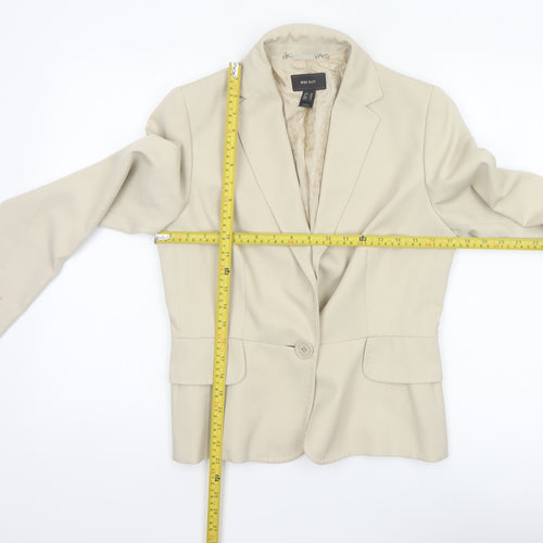Mango MNG Suit Women Ivory UK 12 Tailored Single-Breasted Blazer