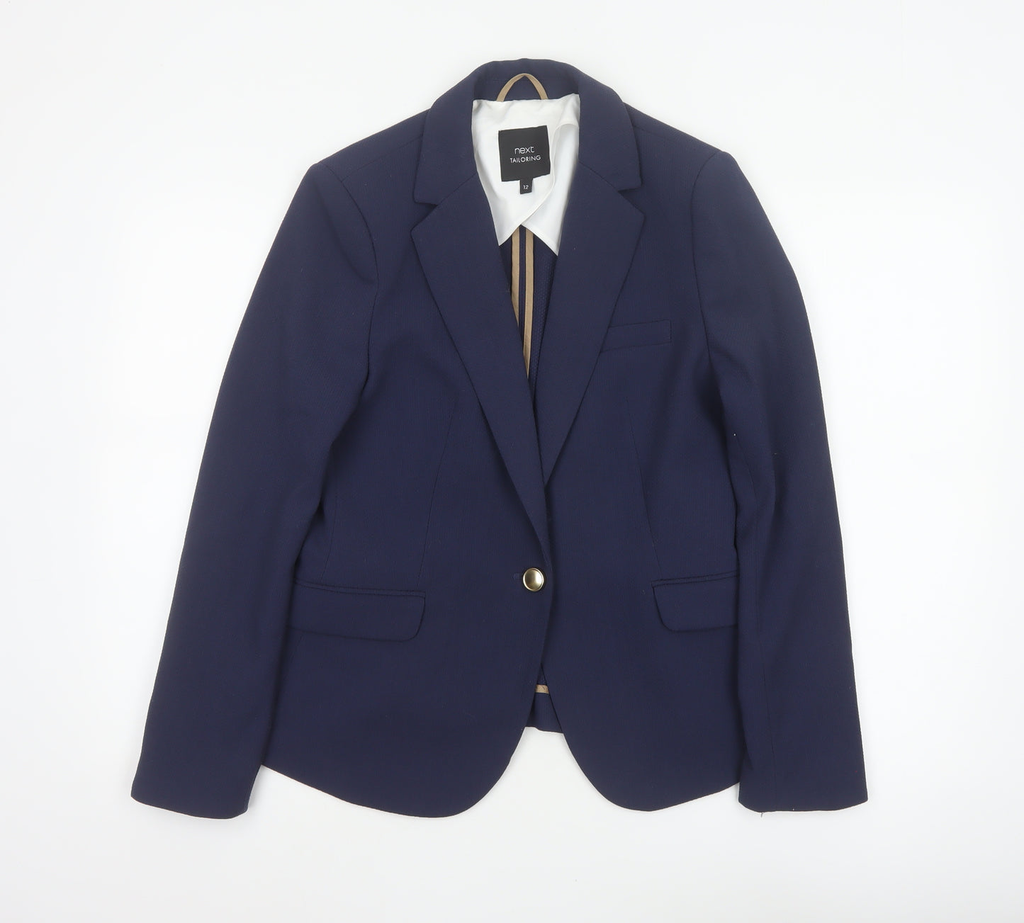 Next Women Blue UK 12 Tailoring Single-Breasted Notch Lapel Blazer