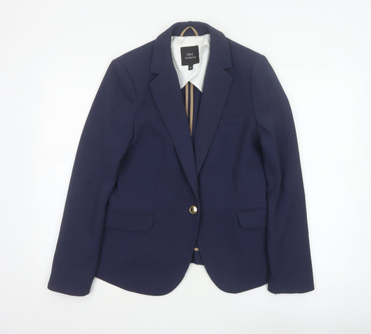 Next Women Blue UK 12 Tailoring Single-Breasted Notch Lapel Blazer