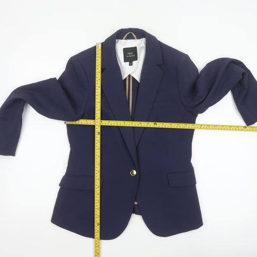 Next Women Blue UK 12 Tailoring Single-Breasted Notch Lapel Blazer