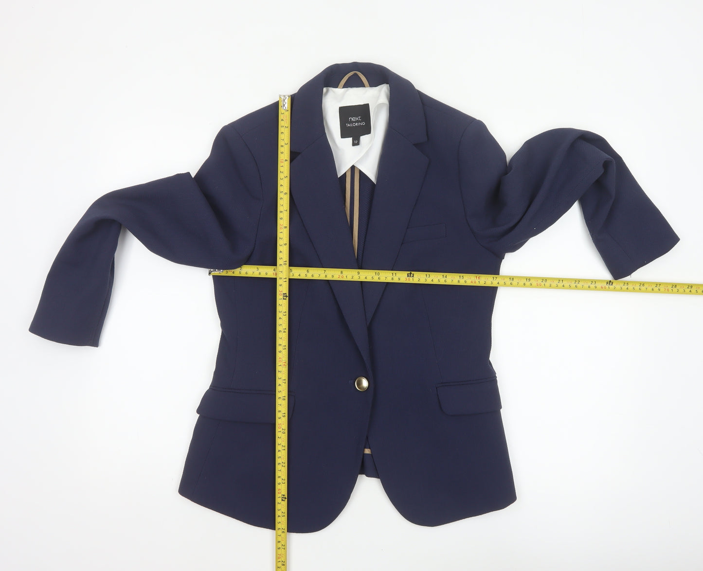 Next Women Blue UK 12 Tailoring Single-Breasted Notch Lapel Blazer