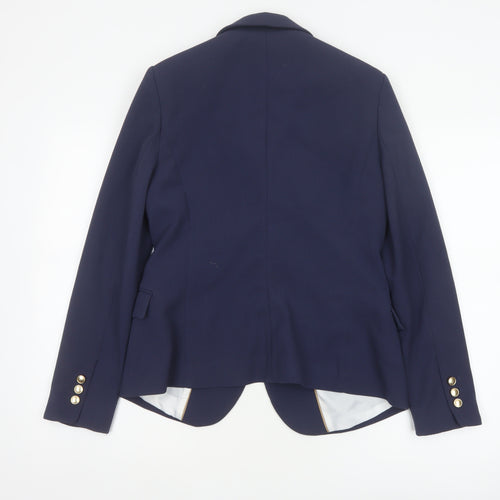 Next Women Blue UK 12 Tailoring Single-Breasted Notch Lapel Blazer