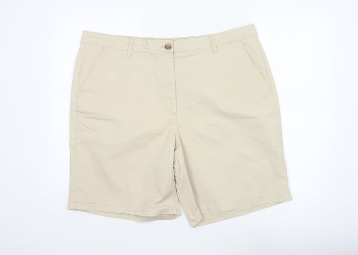 Dunnes Women’s Beige Size 20 Cotton Stretch Bermuda Chino Shorts