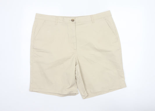 Dunnes Women’s Beige Size 20 Cotton Stretch Bermuda Chino Shorts