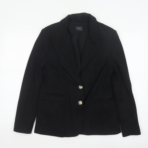 Marks & Spencer Women Black UK 12 Tailored Stretch Blazer