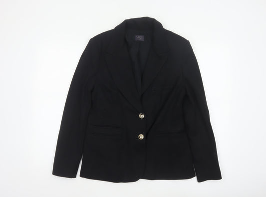 Marks & Spencer Women Black UK 12 Tailored Stretch Blazer
