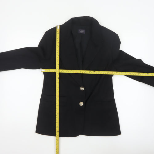 Marks & Spencer Women Black UK 12 Tailored Stretch Blazer