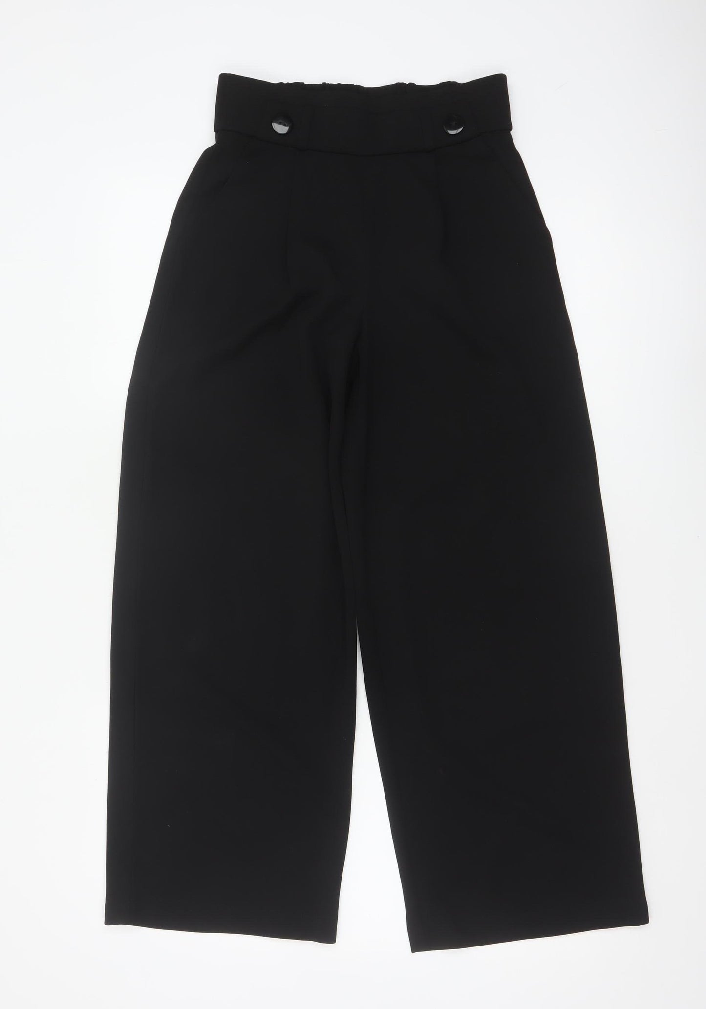 JDY Women’s Black S/30 High Rise Wide-Leg Dress Trousers