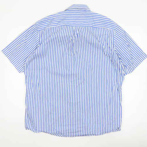 Casa Moda Men’s Blue White Stripe Button-Down Shirt L Easy Care