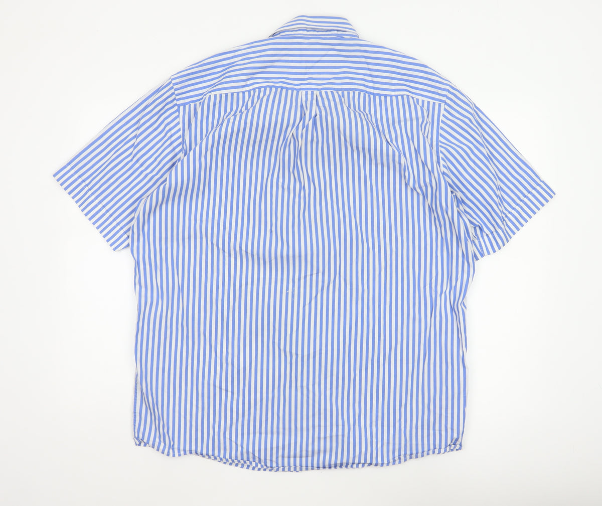 Casa Moda Men’s Blue White Stripe Button-Down Shirt L Easy Care