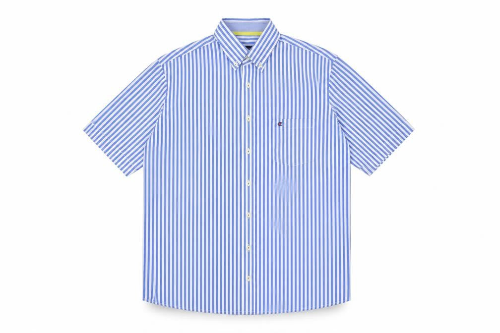 Casa Moda Men’s Blue White Stripe Button-Down Shirt L Easy Care