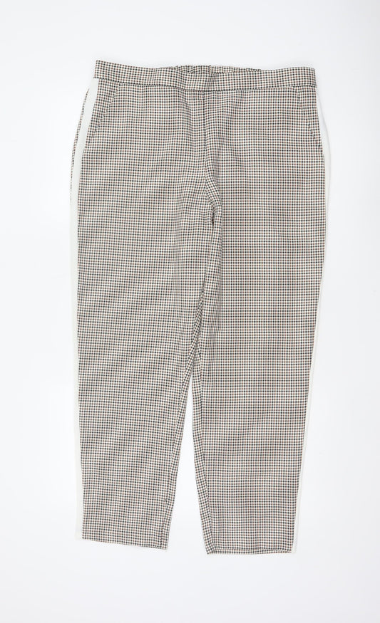 ASOS Women’s Multicoloured Check Tapered Smart Trousers UK 16