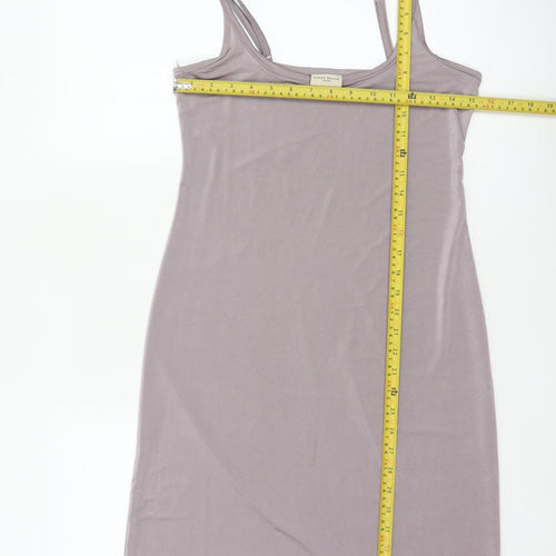 Karen Millen Women Grey UK 12 Bodycon Knee Length Strappy Dress
