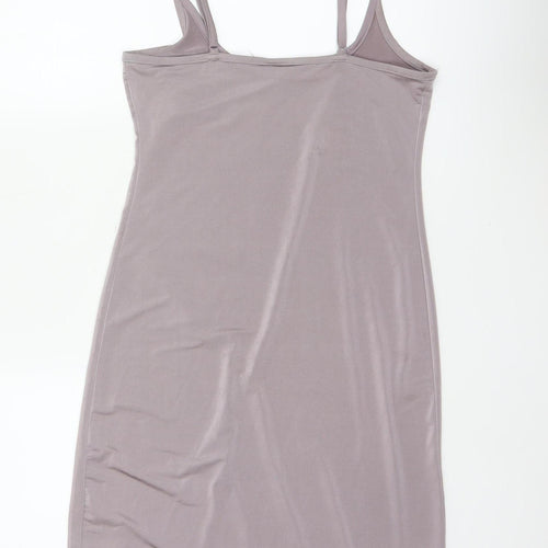 Karen Millen Women Grey UK 12 Bodycon Knee Length Strappy Dress