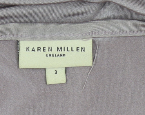 Karen Millen Women Grey UK 12 Bodycon Knee Length Strappy Dress