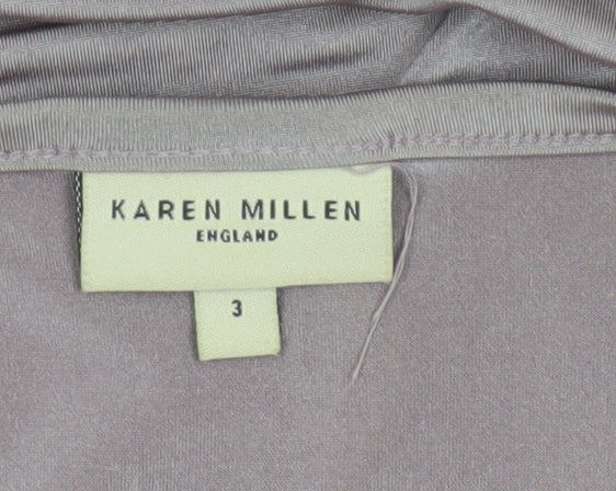 Karen Millen Women Grey UK 12 Bodycon Knee Length Strappy Dress