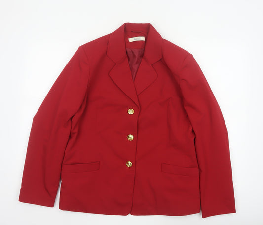 Classics Women’s Red UK 14 Tailored Blazer Gold Buttons