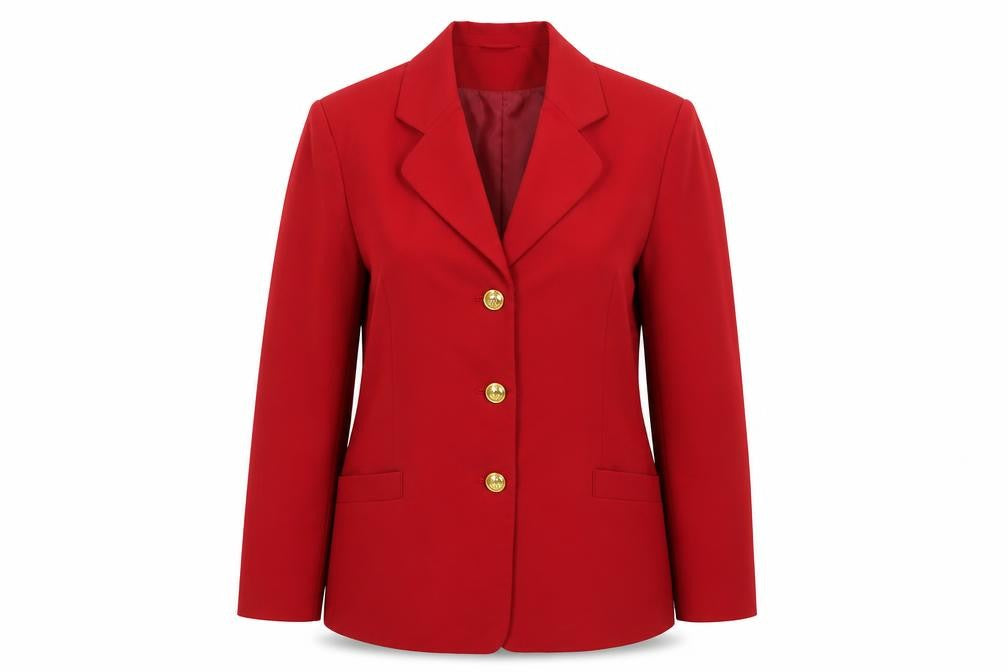 Classics Women’s Red UK 14 Tailored Blazer Gold Buttons