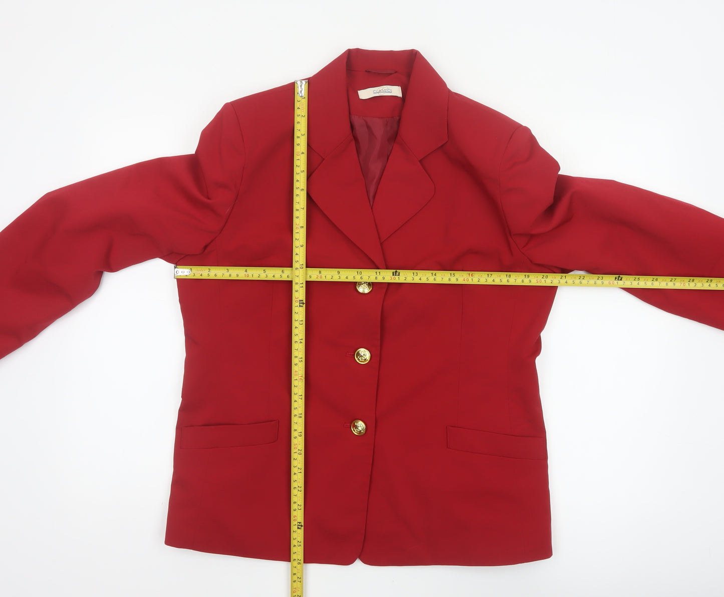 Classics Women’s Red UK 14 Tailored Blazer Gold Buttons