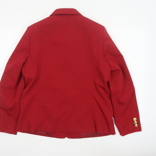 Classics Women’s Red UK 14 Tailored Blazer Gold Buttons