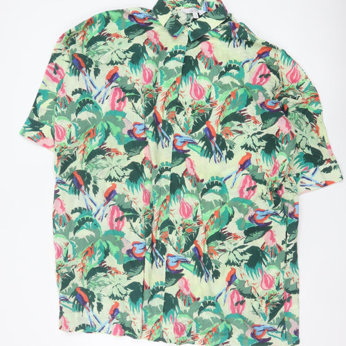 & Other Stories Women Green Tropical Bird Floral Shirt UK 10