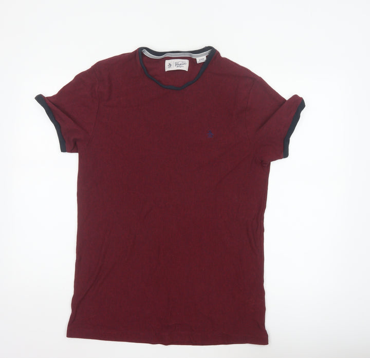 Original Penguin Men's Red XL Logo Crew Neck Cotton T-Shirt