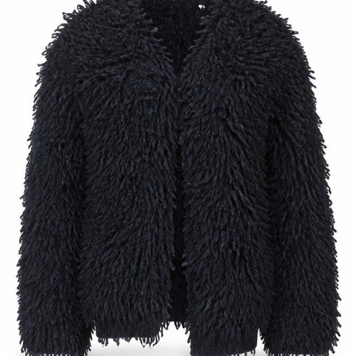 Next Women’s Blue Size 10 Chunky Shaggy Knit Open Cardigan
