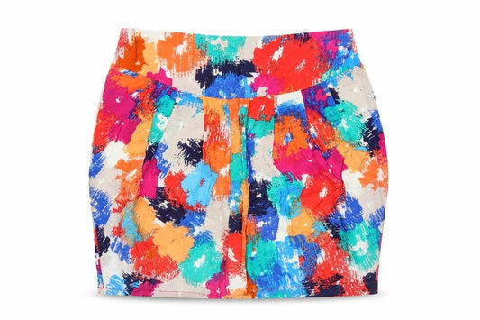 Great Plains Women Multicoloured UK 8 Knee Length Pencil Cotton Skirt