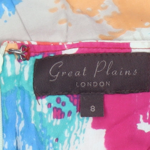 Great Plains Women Multicoloured UK 8 Knee Length Pencil Cotton Skirt