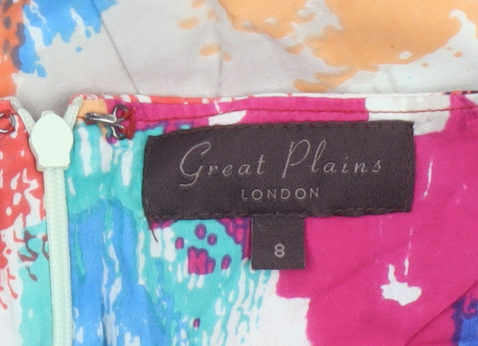 Great Plains Women Multicoloured UK 8 Knee Length Pencil Cotton Skirt