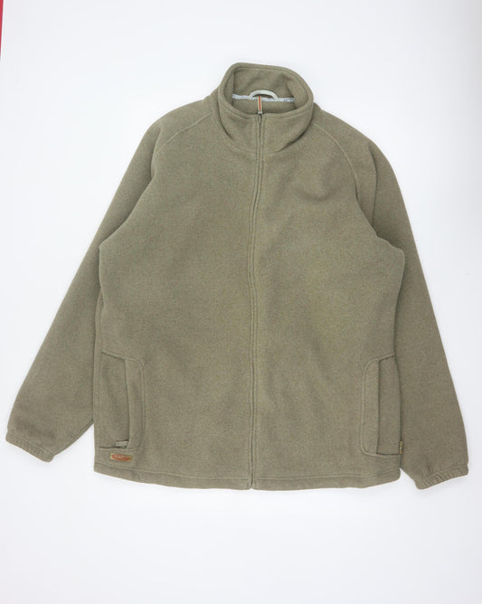 Cekert Men’s Green XL Fleece Full Zip Jacket Stand-Up Collar
