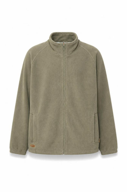 Cekert Men’s Green XL Fleece Full Zip Jacket Stand-Up Collar