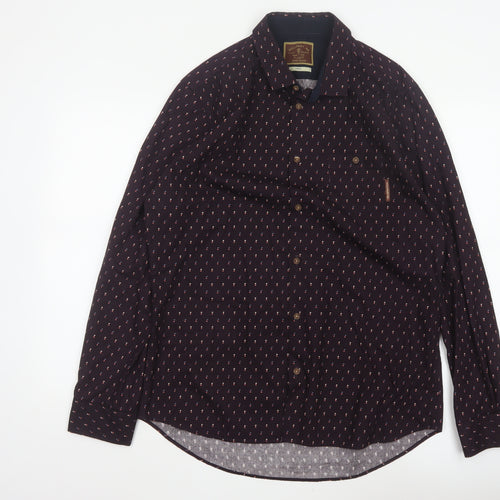 River Island Men’s Blue L Cotton Printed Button-Up Shirt