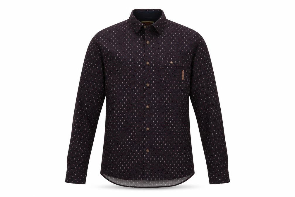 River Island Men’s Blue L Cotton Printed Button-Up Shirt