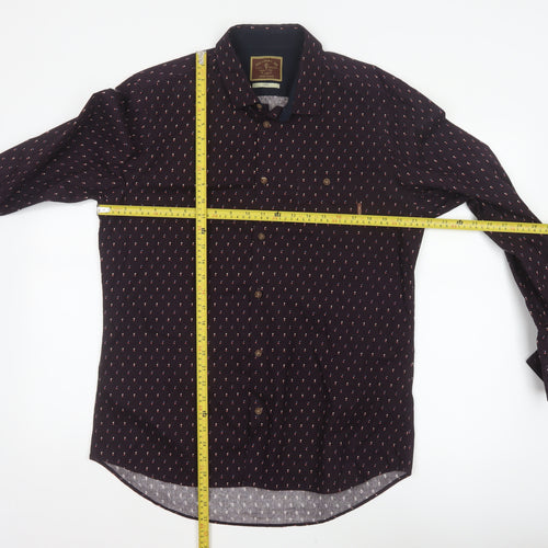 River Island Men’s Blue L Cotton Printed Button-Up Shirt
