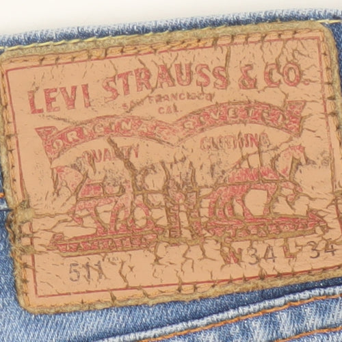 Levi's 501 Men Blue W34 L34 Regular Straight Light Wash Jeans