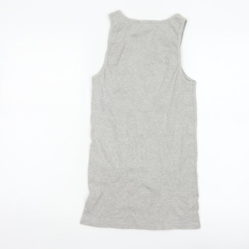 Juicy Couture Women Grey XL Rhinestone Logo Ribbed Tank Top