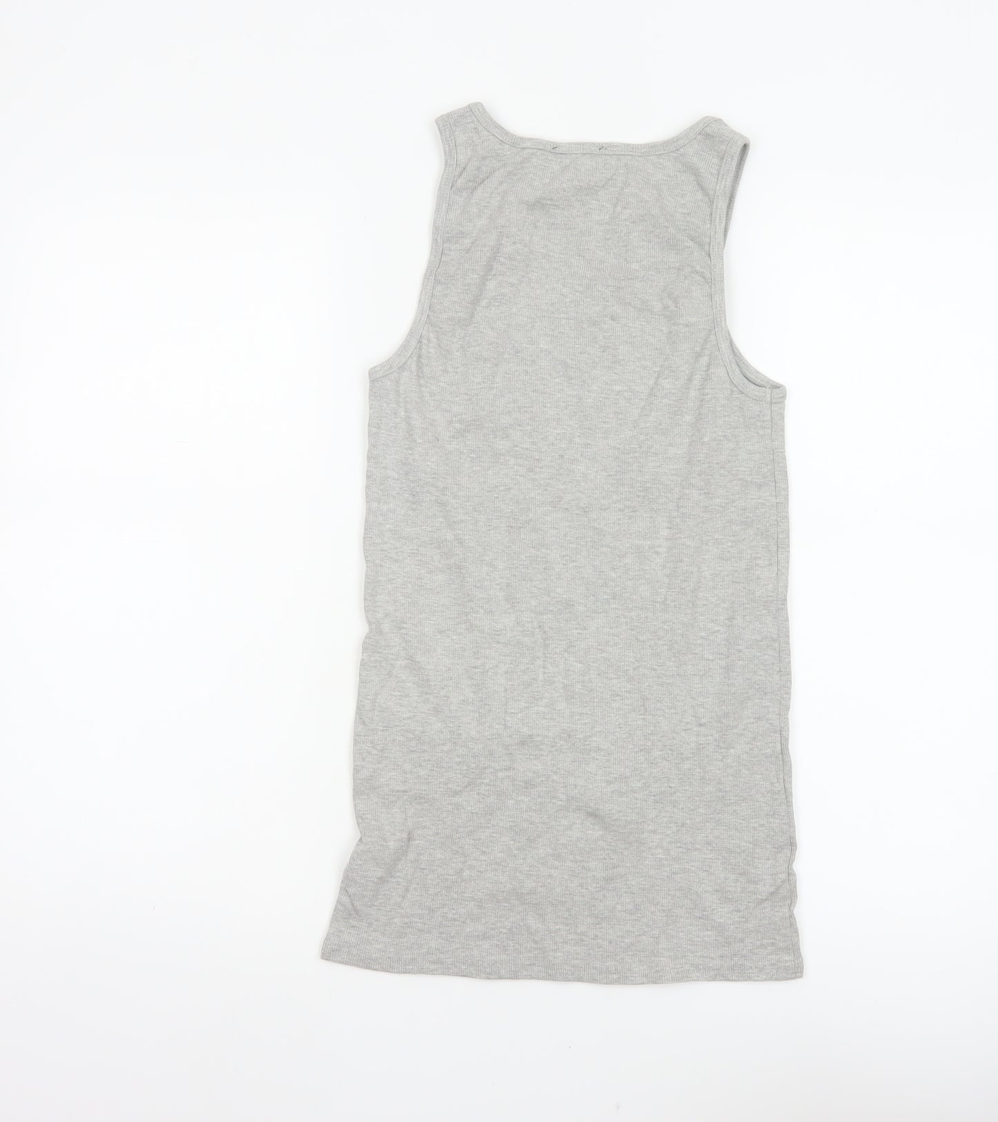 Juicy Couture Women Grey XL Rhinestone Logo Ribbed Tank Top