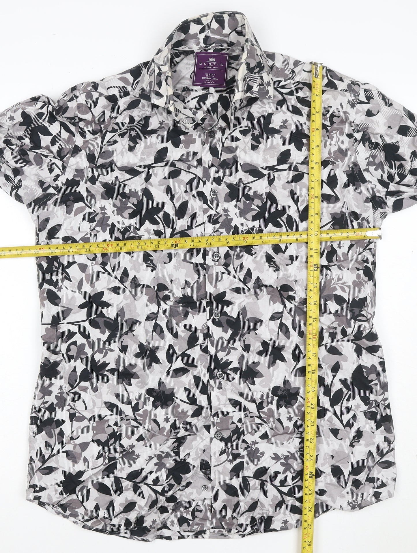 Curtis Men's Multicoloured Floral Cotton Slim Fit Shirt 15.5