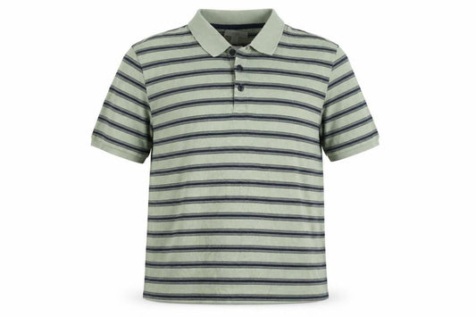 Marks & Spencer Mens Green Navy Striped Cotton Polo Shirt XL